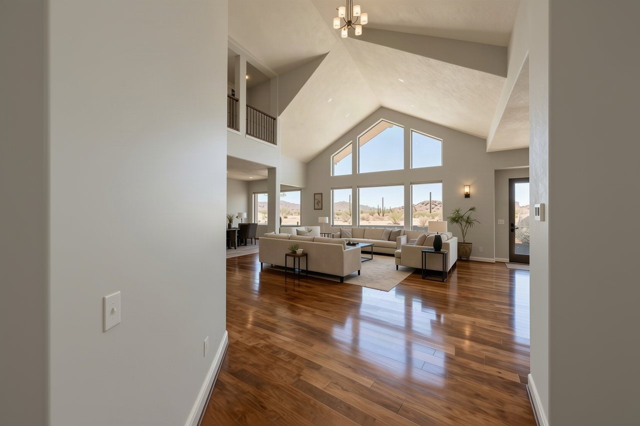 A living room painted Agreeable Gray